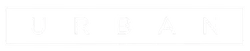 Minimalist black and white logo featuring the word URBAN in uppercase letters inside a rectangular border.