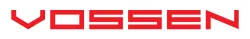 Red Vossen logo with bold, modern, geometric font on a white background.