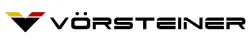 Vörsteiner logo featuring a stylized V with red, yellow, and black colors and modern black text.