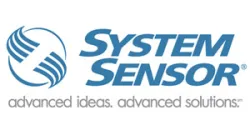 System Sensor logo in blue with tagline advanced ideas advanced solutions under the brand name