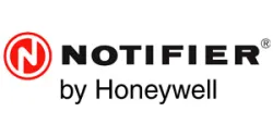 Notifier by Honeywell logo with red circular emblem and bold black text on white background