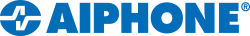AIPHONE logo in blue with a circular symbol containing a stylized letter A and pulse line.
