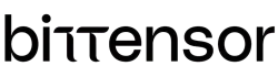 Bittensor logo in simple black lowercase letters on a transparent background.