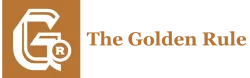 Logo of The Golden Rule with stylized G and R letters in brown and white colors
