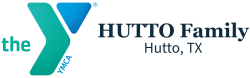HUTTO Family YMCA logo with blue and green Y icon and text HUTTO Family Hutto TX