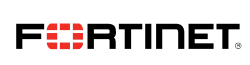 Fortinet logo with red segmented square and black company name text on white background