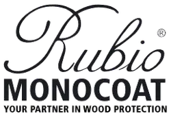 Rubio Monocoat logo with tagline Your partner in wood protection in black text on transparent background