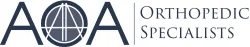 Logo of AOA Orthopedic Specialists featuring modern typography and a distinctive design.