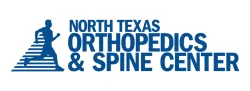 Logo of North Texas Orthopedics & Spine Center featuring a running figure and bold text.