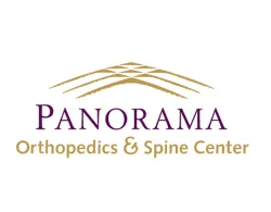Logo of Panorama Orthopedics & Spine Center featuring elegant arches and professional typography.