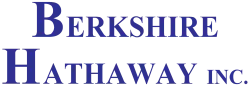Berkshire Hathaway Inc. logo with bold blue serif font on a white background