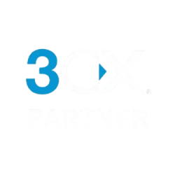 3CX Partner logo featuring blue and white text, representing a communication software partner.