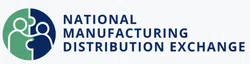 Logo of National Manufacturing Distribution Exchange with two abstract human figures in green and blue circles.