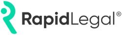 RapidLegal company logo with a stylized R symbol and black text on a white background