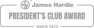 James Hardie President's Club Award logo with a modern gray design and established date since 2025