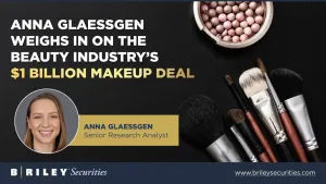 Anna Glaessgen discusses the beauty industry's $1 billion makeup deal with her photo and makeup brushes on black.