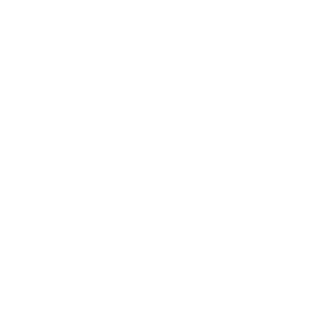 White flower graphic with five rounded petals and a circular center on a black background