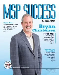 Bryan Christensen on MSP Success magazine cover discussing business strategies and leadership in IT.