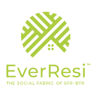 EverResi logo in green with stylized house and tagline about social fabric of SFR-BTR properties.