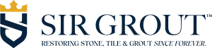 Sir Grout logo featuring a crown and bold lettering, representing quality restoration services.