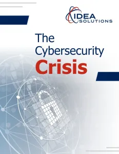 Cybersecurity Crisis concept with digital lock and network connections by IDEA Solutions logo