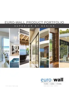 Euro-Wall Folding Glass Patio Doors Brochure with bifold, sliding, and stacking glass patio doors on cover