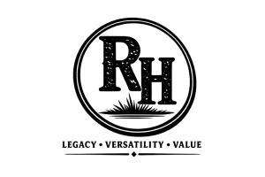 RH logo with bold letters and tagline Legacy, Versatility, Value under circular emblem