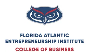 Florida Atlantic Entrepreneurship Institute College of Business logo with owl icon and bold text