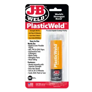 J-B Weld 8237 PlasticWeld Plastic Repair Epoxy Putty - 2 oz