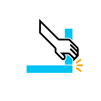 Envelope icon with a blue letter and yellow notification alert indicating a new message.