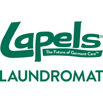 Lapels Laundromat logo featuring tagline The Future of Garment Care in green text on white background