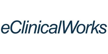 eClinicalWorks logo in dark blue text on a white background representing healthcare technology company