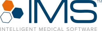 IMS logo with hexagonal design in orange, navy blue, and white, representing Intelligent Medical Software.