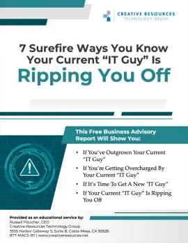 Business advisory report cover highlighting signs your current IT provider is overcharging or ripping you off.