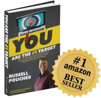 Book cover of You Are The #1 Target by Russell Poucher with a #1 Amazon Best Seller badge.
