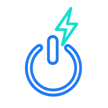 Electrical icon from the site's generated brand icon set (a flat, single-weight outline with rounded line caps and simple geometric shapes)