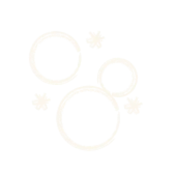 Simple white outlined circles and star shapes on black background forming a minimalist abstract pattern.