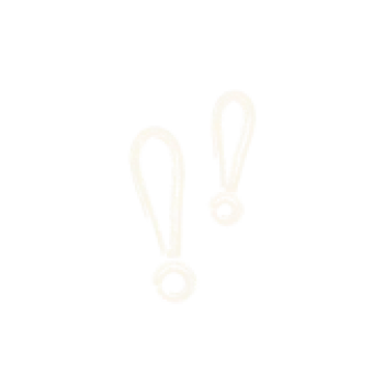 Two white pixelated exclamation marks on a solid black background.