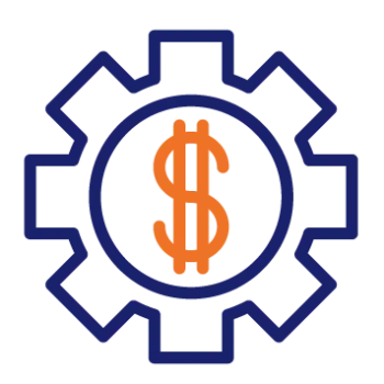 gear with dollar sign icon