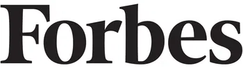 Black Forbes logo with serif font on white background representing the media company.