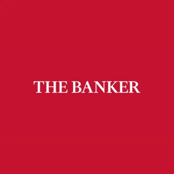 The Banker magazine logo with white text on a solid red background.