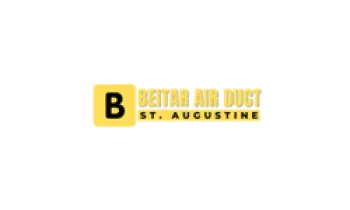 Logo for Beitar Air Duct St. Augustine with a black B on yellow square background and text in yellow and black.
