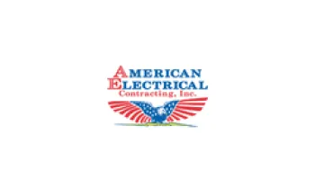 Logo of American Electrical Contracting, Inc. featuring a patriotic eagle with American flag wings.