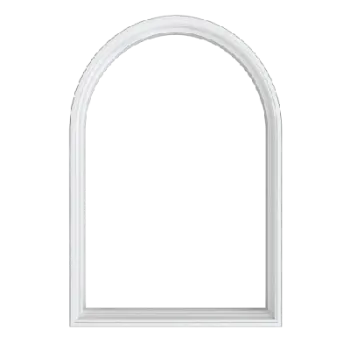 Round top window with white frame