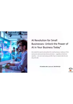 Man analyzing data charts on large screen in modern office setting focused on AI for small businesses.