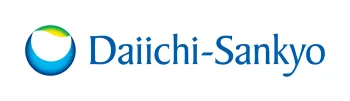 Daiichi-Sankyo logo with blue text and a circular blue and green emblem on white background