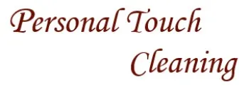 Personal Touch Cleaning logo with brown cursive font on white background