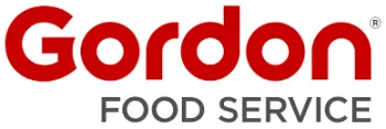 a red and white logo