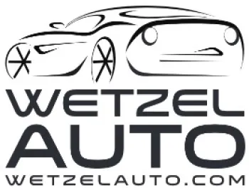 Stylized logo of Wetzel Auto featuring a sleek car silhouette and modern typography.