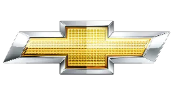 Chevrolet logo featuring a gold bowtie emblem with a silver metallic border on a black background